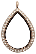 Rose Gold Standard Raindrop with Crystals Locket image 0