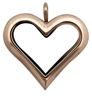 Locket Rose Gold Full Size Straight Heart Plain image 0