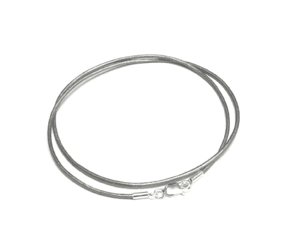 Leather 50cm Light Grey Necklace image 0