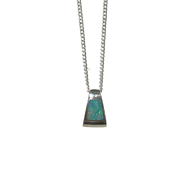 Opal Pendant Ocean Blue-Inlay Trapezoid Small image 0