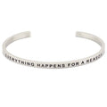 Mantraband Bangle-Everything Happens For A Reason (Silver) image 0