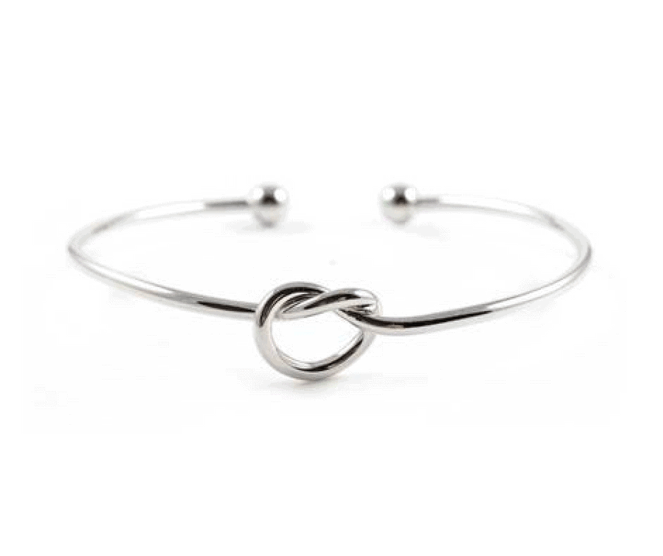 Love Knot Open Cuff Bangle-Silver image 0
