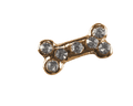 Dog Bone - Gold with Crystals image 0