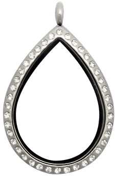 Locket Silver Standard Raindrop Crystal image 0