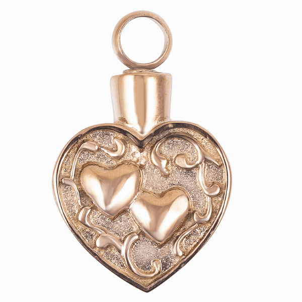 Urn Heart Double Heart Pendant-Rose Gold image 0