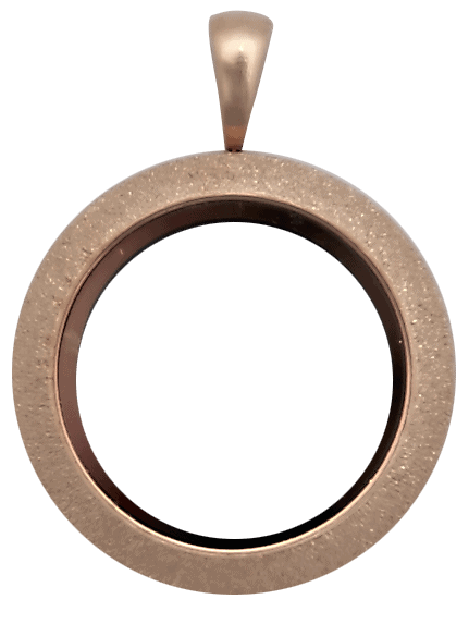Rose Gold Medium Round Shimmer Locket image 0