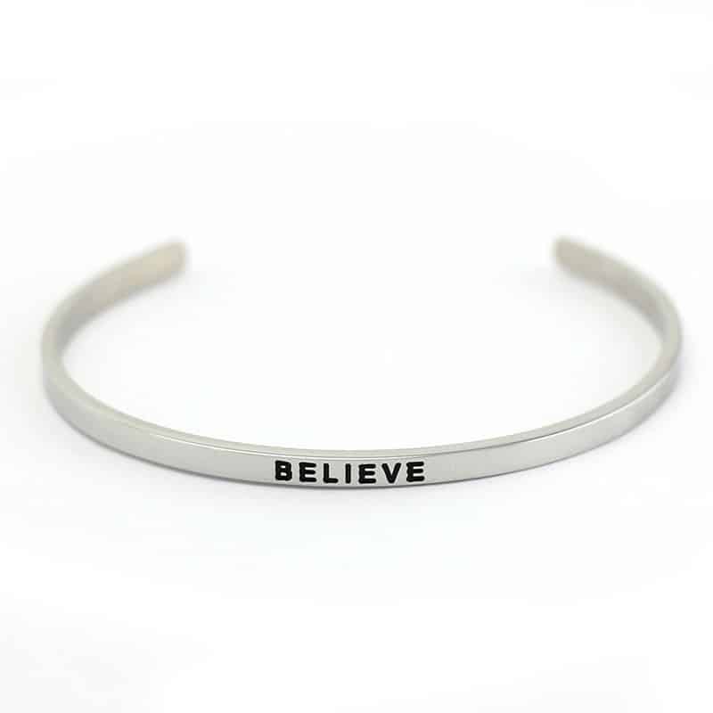 Mantraband bangle Believe (Silver) image 1