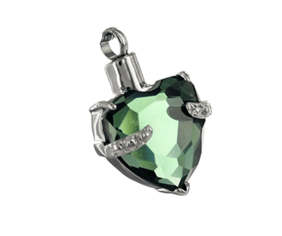 Urn Emerald Green Crystal Heart Pendants image 0