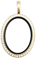 Locket Gold Standard Oval with Crystals image 0