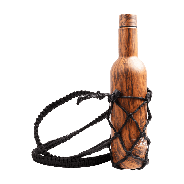 Macrame Bottle Holder-Black image 1
