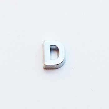Letter D - Plain Silver image 0