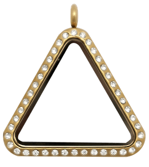 Locket Gold Standard Triangle with Crystals image 0