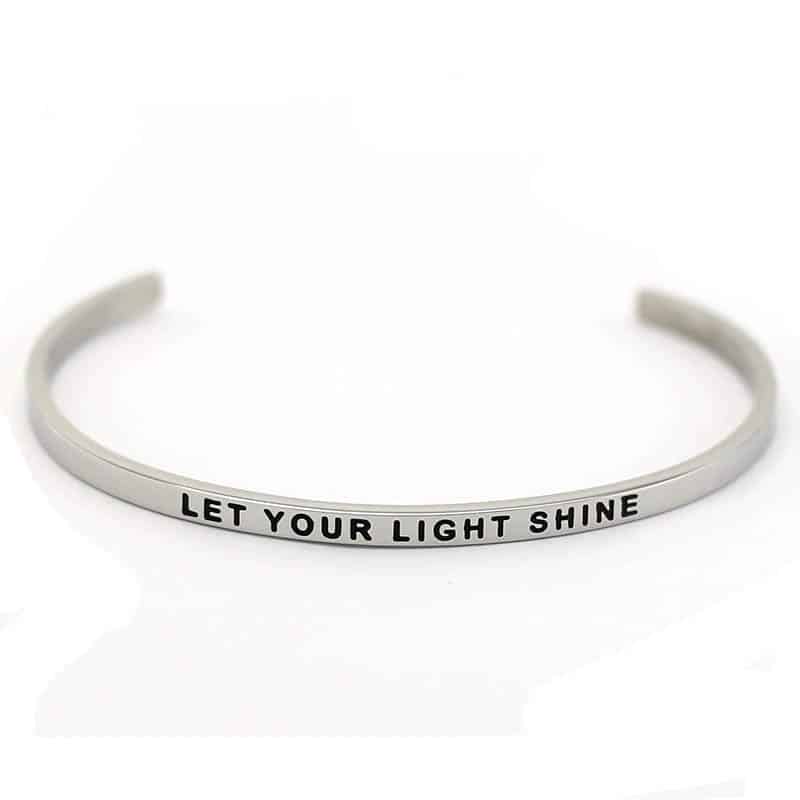 Mantraband Bangle Let Your Light Shine (Silver) image 1