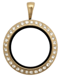 Locket Gold Medium Round with Crystals image 0