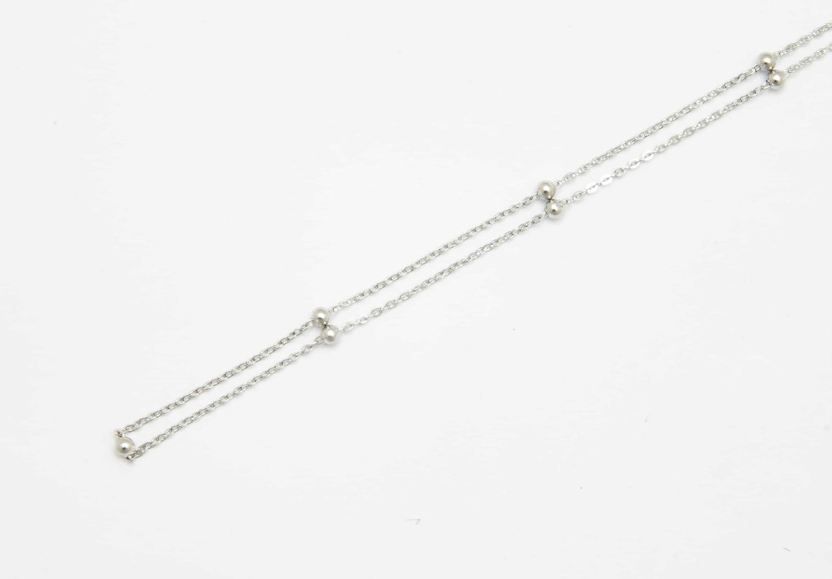 Chain Silver 50cm Station Ball image 0