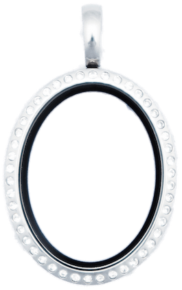 Locket Silver Standard Oval with Crystals image 0