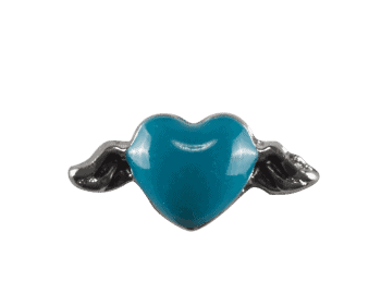 Heart - Blue with Silver Wings image 0