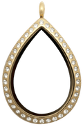 Locket Gold Standard Raindrop with Crystals image 0