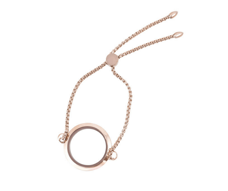 Bracelet locket Snake Chain Slider-Rose Gold image 1