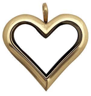 Locket Gold Full Size Straight Heart Plain image 0