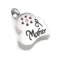 Urn Silver Heart Flower Crystal "Mother" image 0