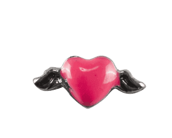 Heart - Pink with Silver Wings image 0