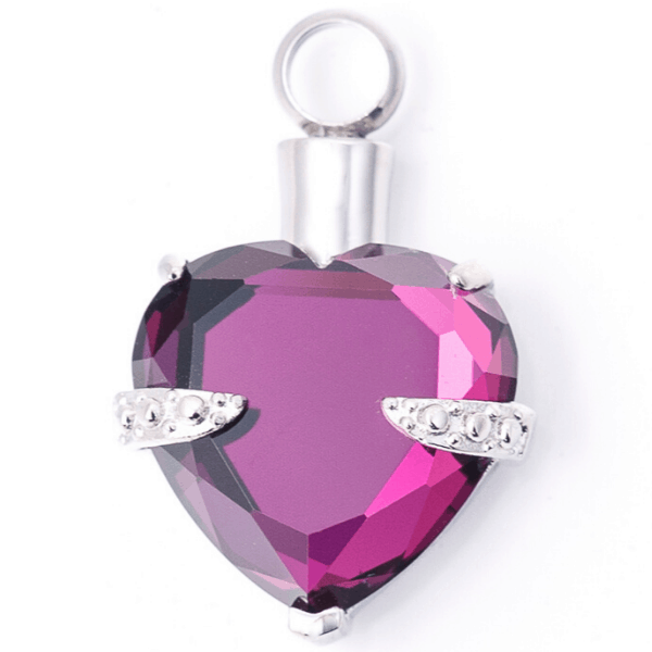Urn Purple Crystal Heart Pendants image 0