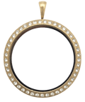 Locket Gold Full Size Round with Crystals image 0