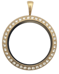 Locket Gold Standard Round with Crystals image 0