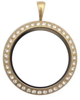Locket Gold Standard Round with Crystals image 0