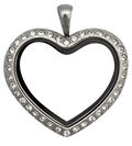 Silver Standard Heart Crystal Locket image 0