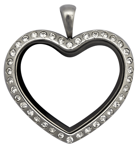 Silver Standard Heart Crystal Locket image 0