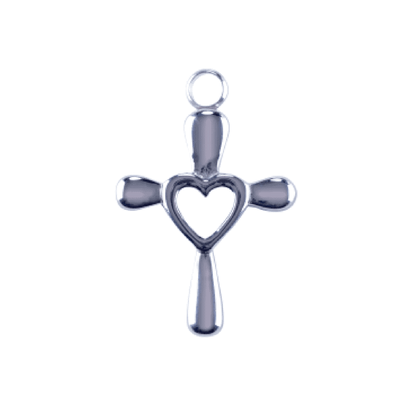 Urn Silver Heart Cross image 0