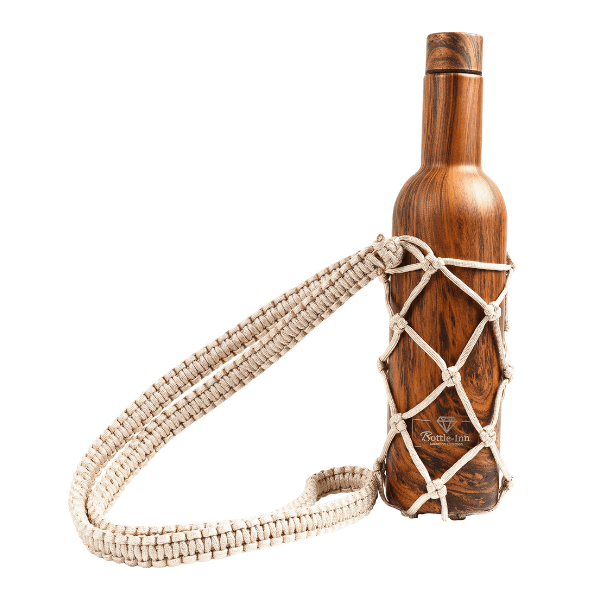 Macrame Bottle Holder-Beige image 1