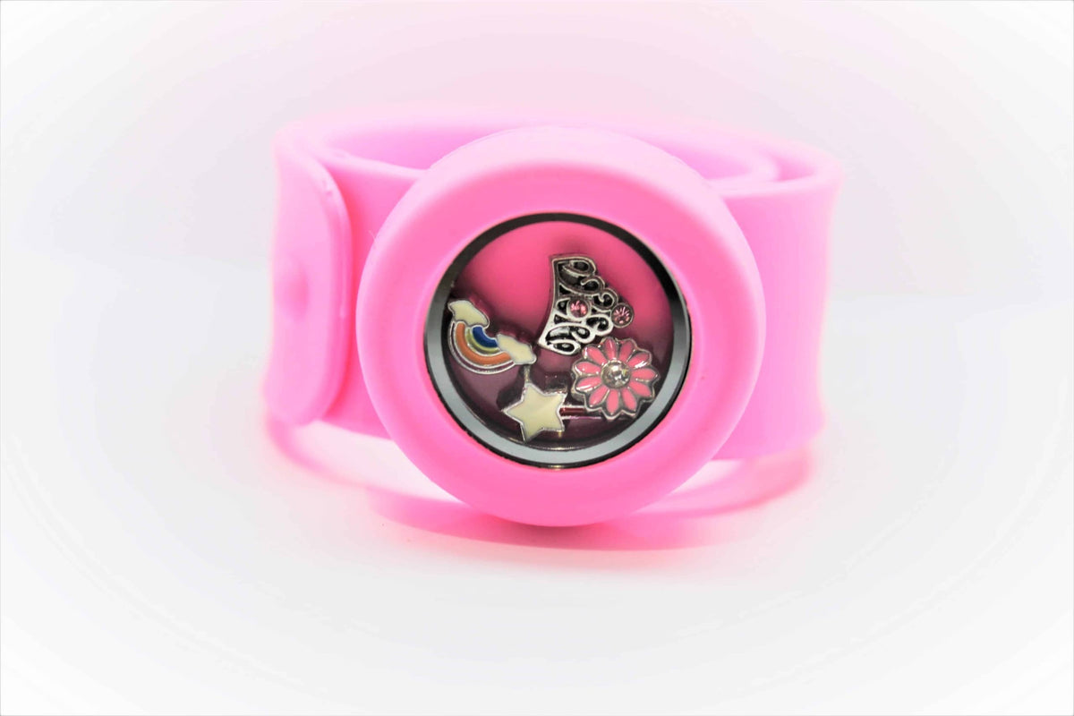 Bangle Slap & Snap Silicone Locket Band-Pink image 1