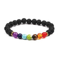 Balance Bead Bracelet-Chakra (Lava Beads) image 0
