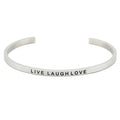 Mantraband Bangle Live, Love, Laugh Silver image 0