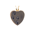 Urn Gold Pet Print Heart image 0