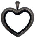 Black Standard Heart Plain Locket image 0