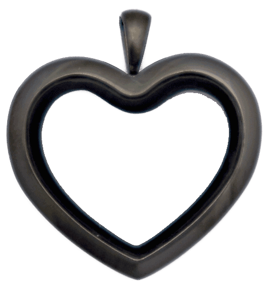 Black Standard Heart Plain Locket image 0