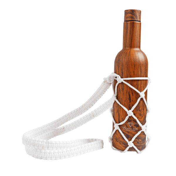 Macrame Bottle Holder-White image 1