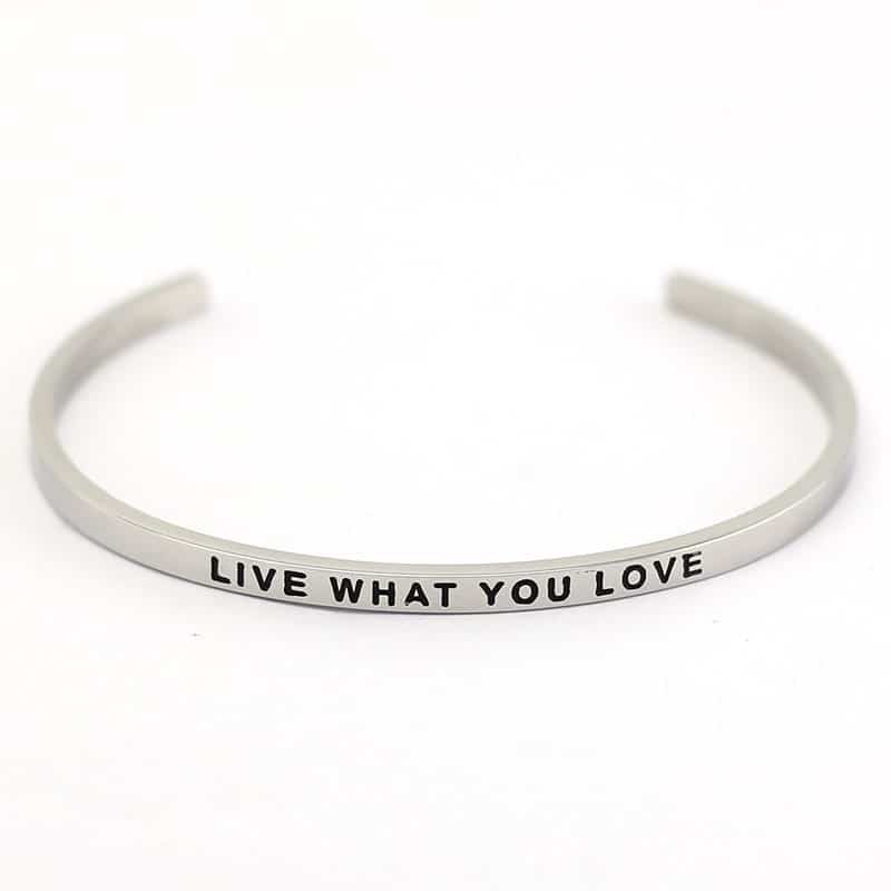 Mantraband Bangle Live What You Love (Silver) image 0