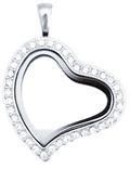 Locket Silver Standard Sweet Heart Crystals image 0