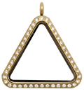 Locket Gold Standard Triangle with Crystals image 0