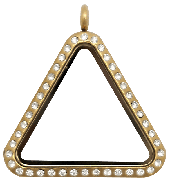 Locket Gold Standard Triangle with Crystals image 0