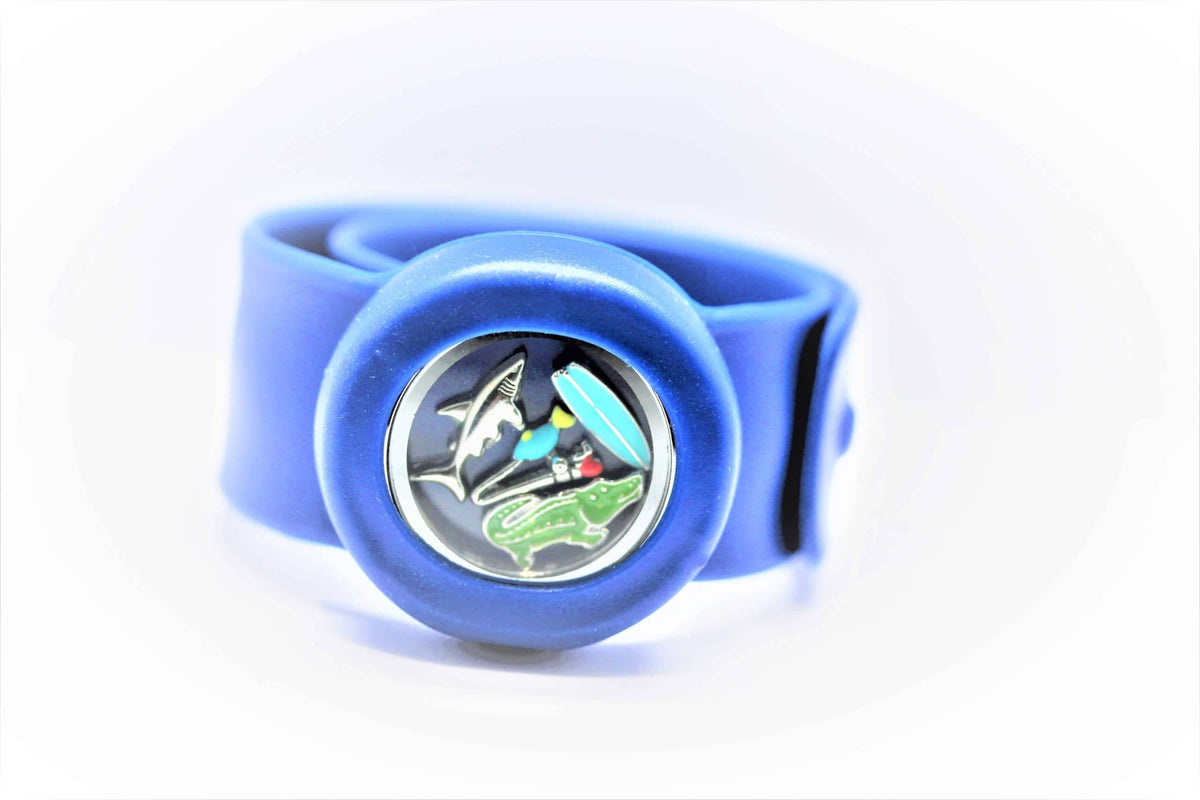 Bangle Slap & Snap Silicone Locket Band-Blue image 1