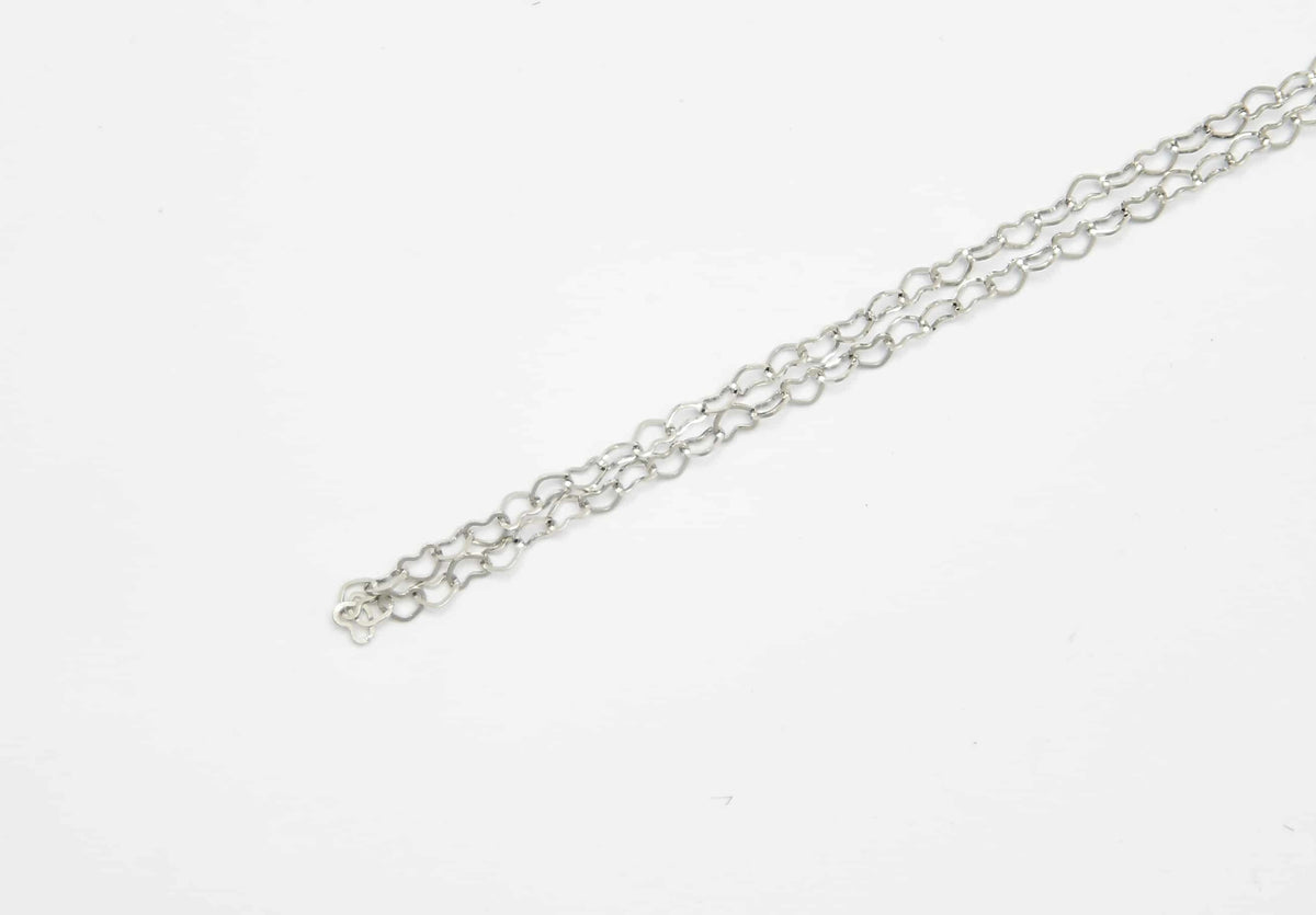 Chain Silver 45cm Heart Link image 0