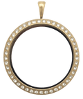 Gold Full Size Round with Crystals Locket image 0