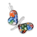Urn Millefiori Glass Butterfly-flowers  image 0