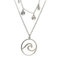 Necklace Wave Double Choker-Silver image 0